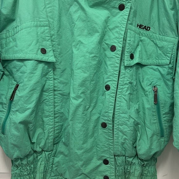 HEAD Ski Jacket Green Insulated Zip Snap Closure Pockets Winter Sports Womens - Picture 5 of 16